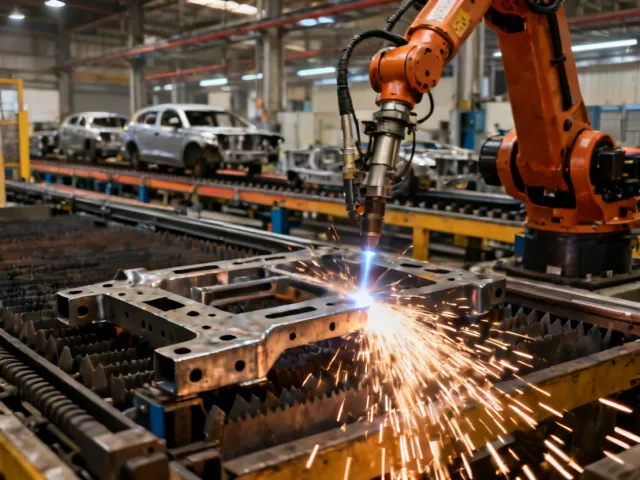 Automotive chassis bracket production using Hypertherm plasma cutting