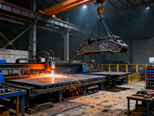 Heavy equipment manufacturing with Hypertherm plasma cutting thick steel plates