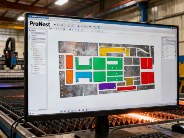 Hypertherm ProNest nesting software optimizing material utilization